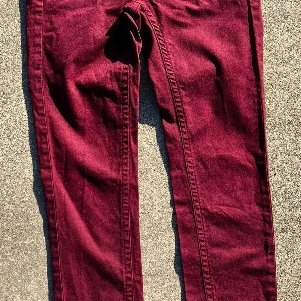 MANGO Jeans Women's Size 6 Wine Burgundy Skinny Slacks Pants Purple Slim Stretch